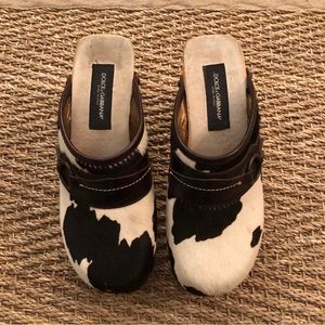 Dolce and Gabbana ponyhair clogs. Size 39